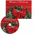 Season's Greetings Ribbon Greeting Card with Matching CD